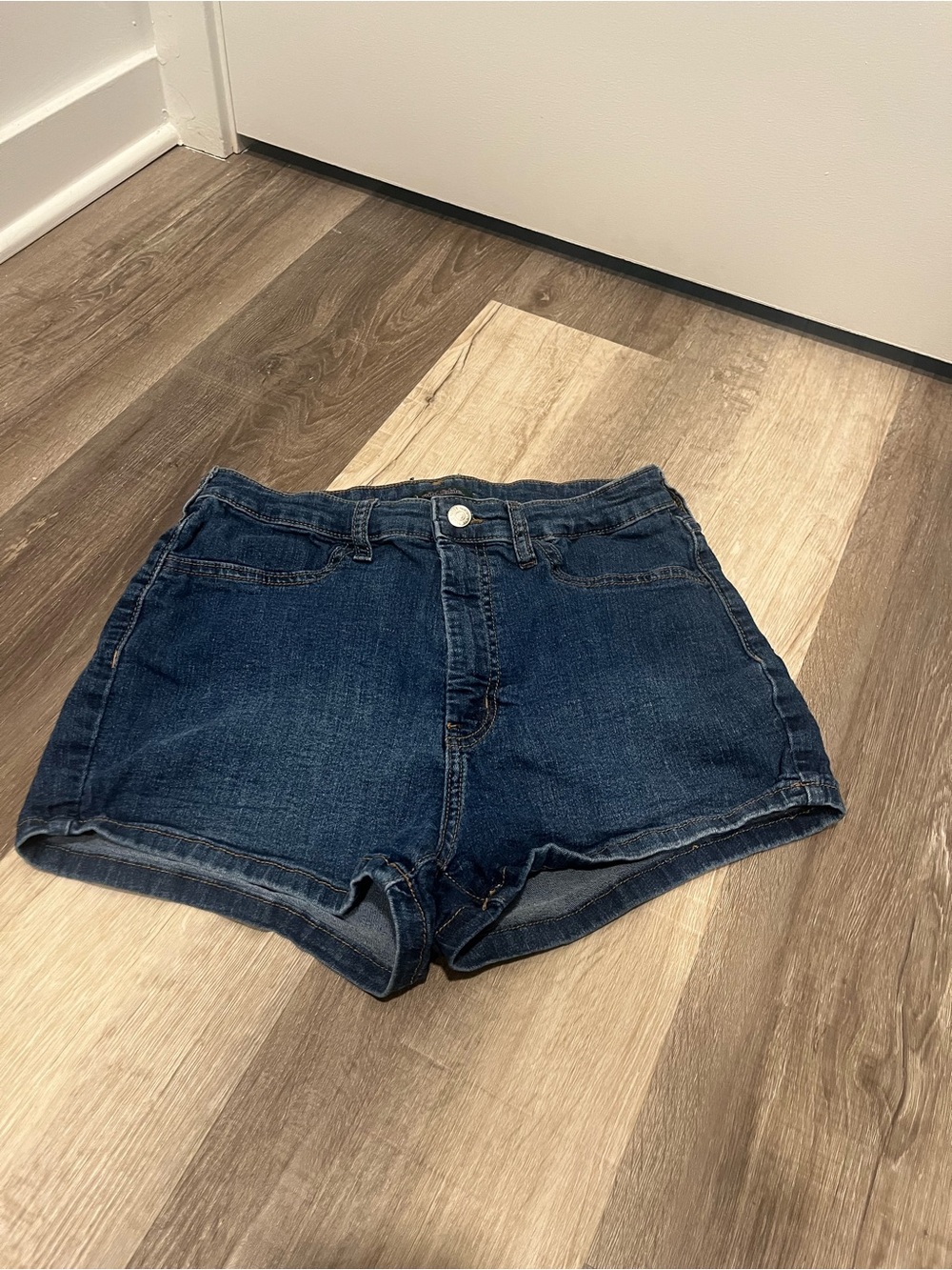 wild fable Dark Blue High-Rise Denim Shorts